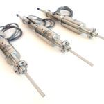 3x FLMP-133-25-1 MRSDE FLMP Series Pneumatic Linear Mechanical Feedthroughs Electron Beam Gun Manipulation Motion Sample Handling
