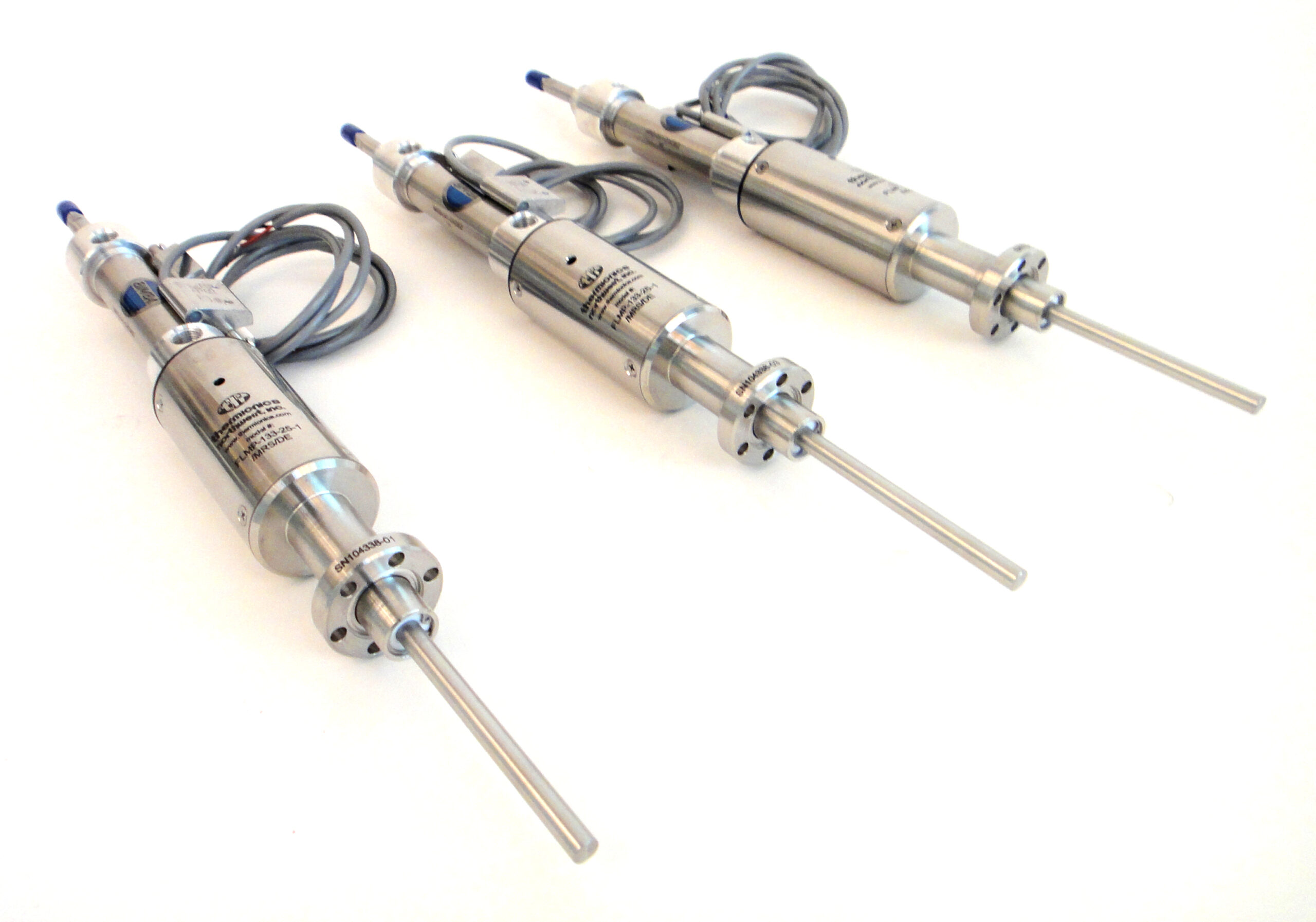 3x FLMP-133-25-1 MRSDE FLMP Series Pneumatic Linear Mechanical Feedthroughs Electron Beam Gun Manipulation Motion Sample Handling