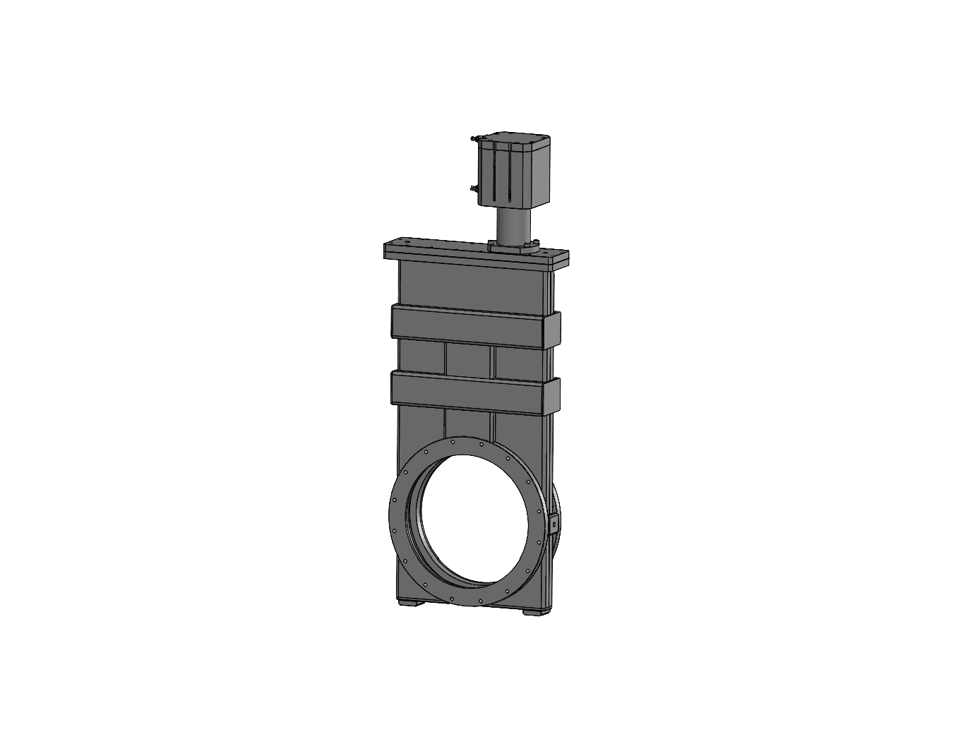 TLG16000-220-11(ISO400)-1200_GATE_VALVE_ISO320_FLANGE_VITON_SEAL_BONNET_GATE_ELECTRO_PNEUMATIC_ACTUATOR_24VDC_SOLENOID. – ICON