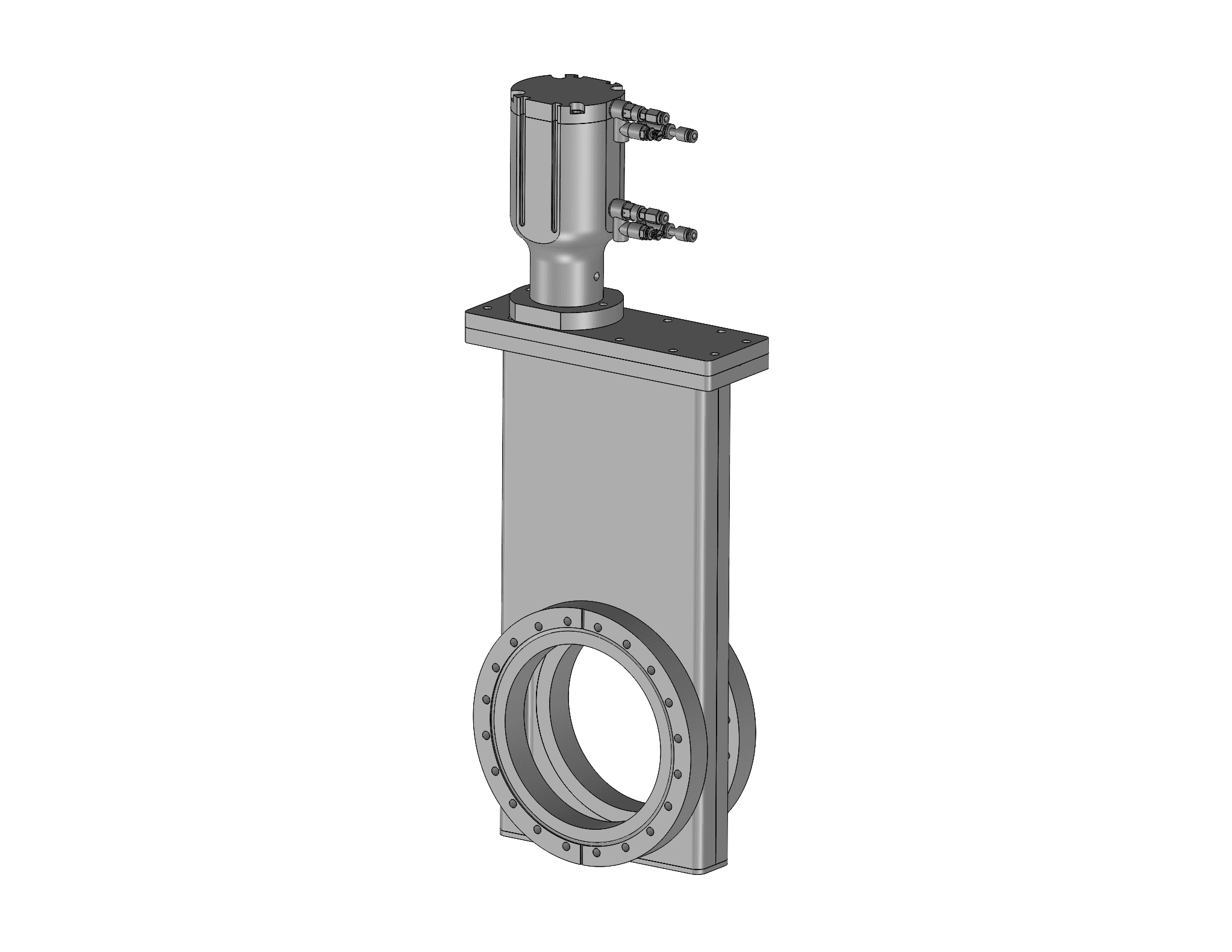 TLG6000-220-11(800600)-1200_GATE_VALVE_6.0_I.D._8.0_O.D._CF_PORT_FLANGES_VITON_SEAL_BONNET_PNEUMATIC